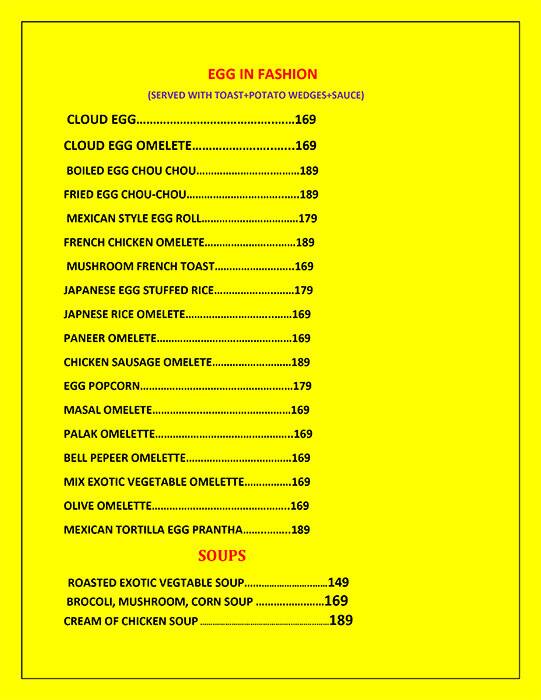 Menu at THE EGG COMPANY, Chandigarh