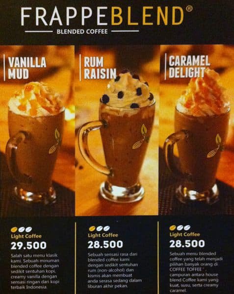 Coffee Toffee Menu, Menu for Coffee Toffee, Cijantung, Jakarta