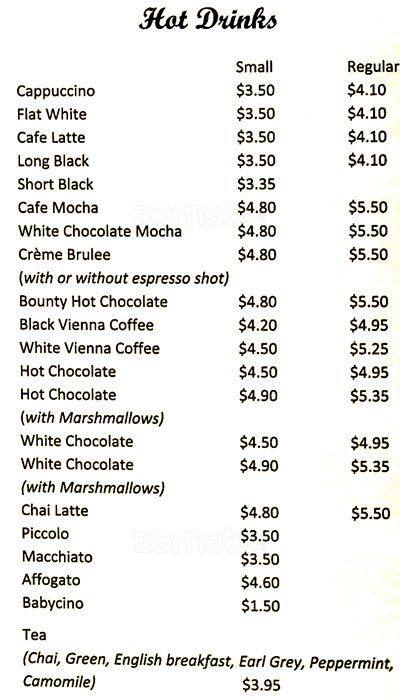 Carta de Java Lava Cafe