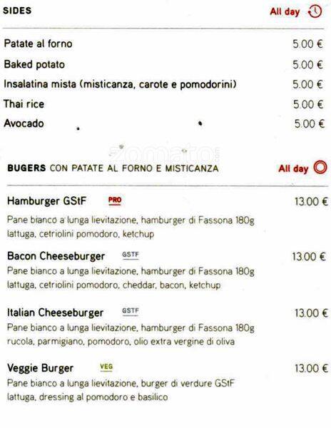 Menu di God Save The Food - Tortona 