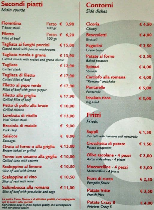 Menu di Crazy 8 