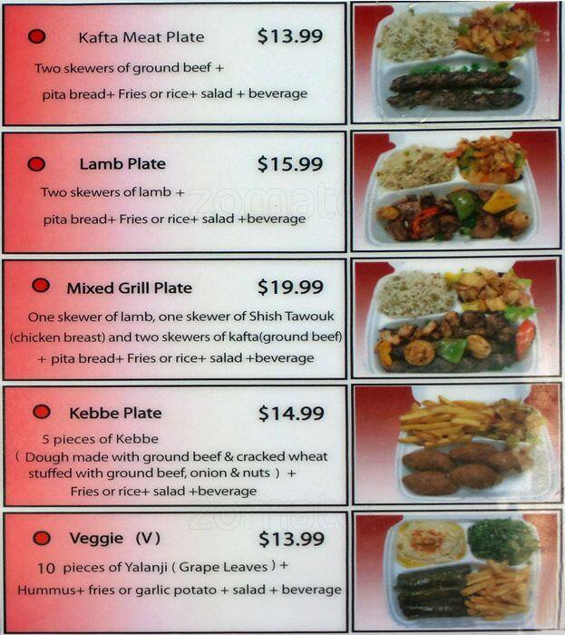 Menu de Addy's Middle Eastern Cuisine