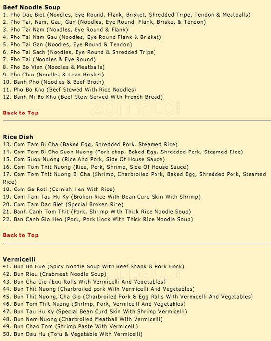 Menu at Jin Wah Restaurant, Beaverton