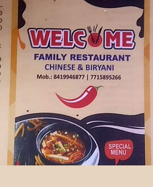 Welcome Family Restaurant menu