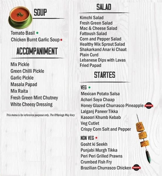 Menu of Pirates Of Grill, Channi Himmat, Jammu