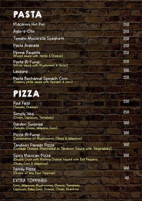 Stun the Sun Restaurant menu