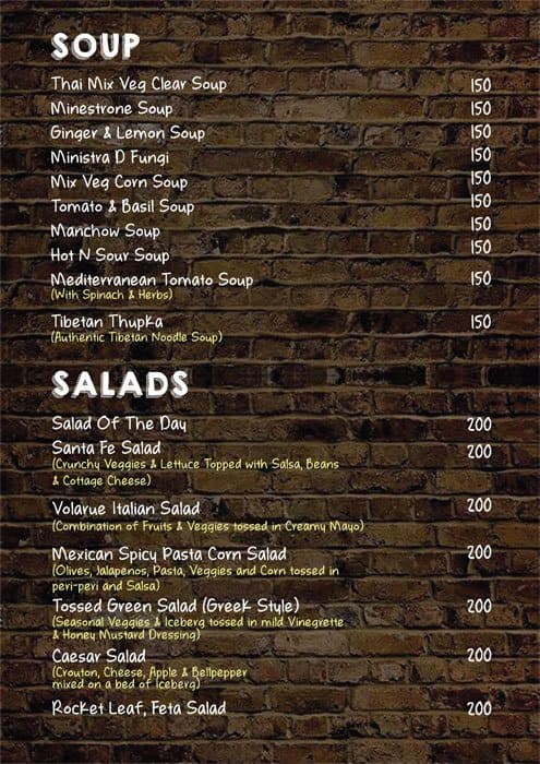 Stun the Sun Restaurant menu