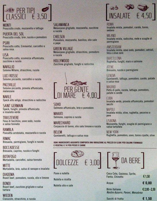Menu di Gustami Caffetteria 