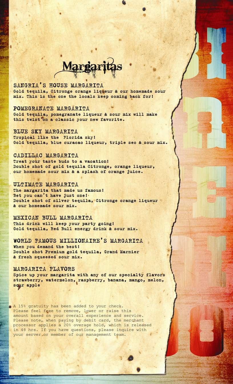 Rock Bar Menu Menu For Rock Bar Fort Lauderdale Miami