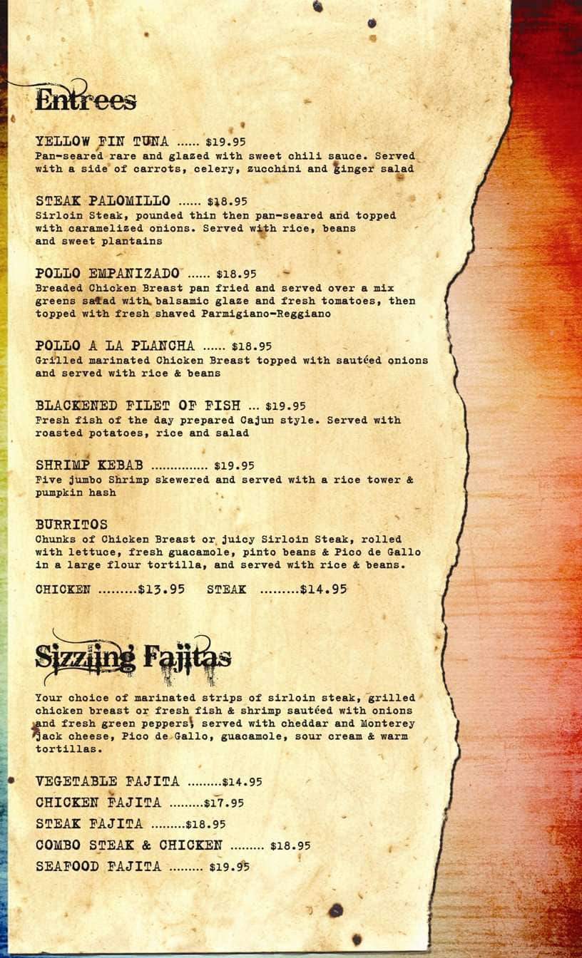 Menu at Rock Bar, Fort Lauderdale, 219 S Fort Lauderdale Beach Blvd