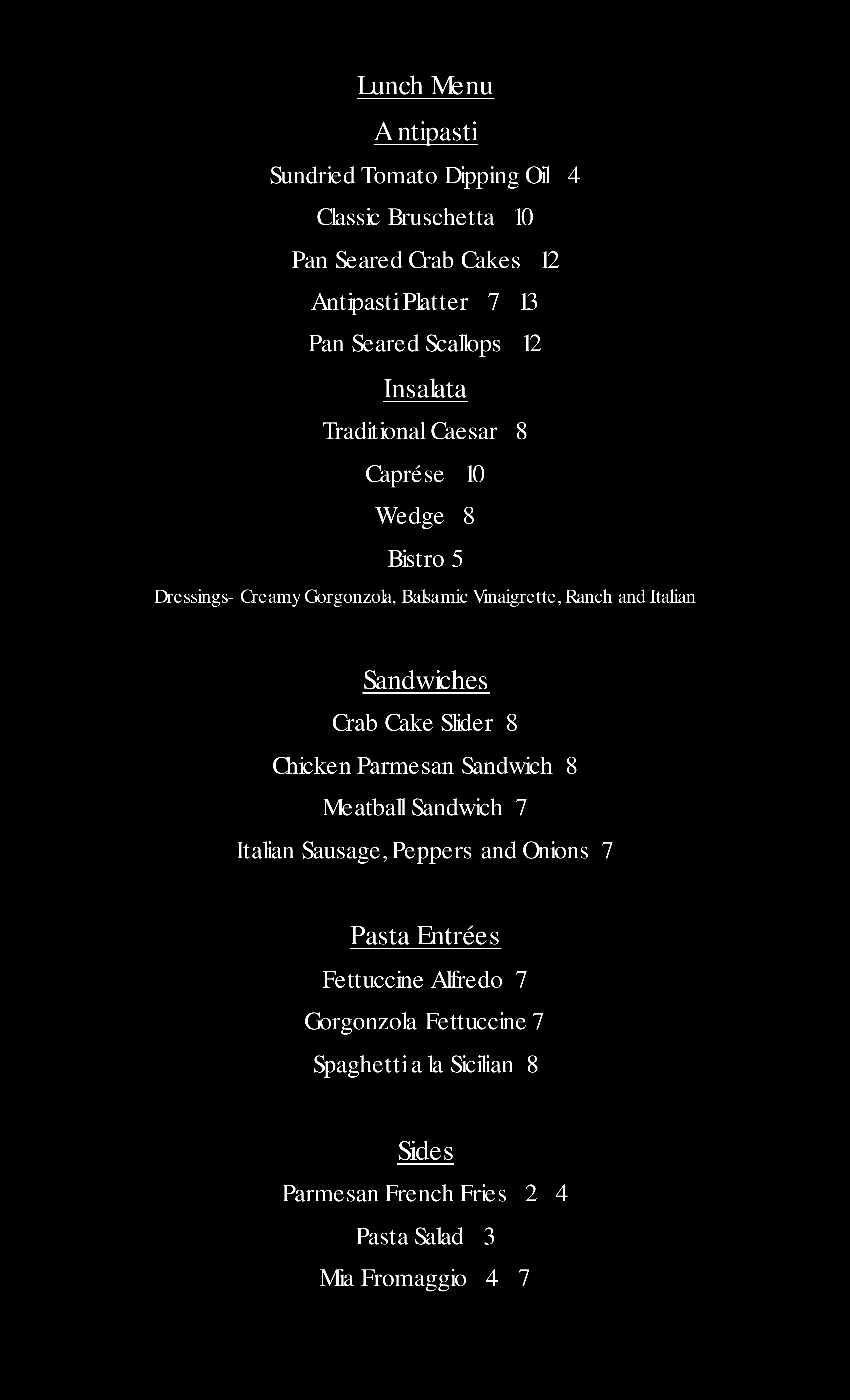 Don Vito’s Italian Bistro Menu Urbanspoon/Zomato