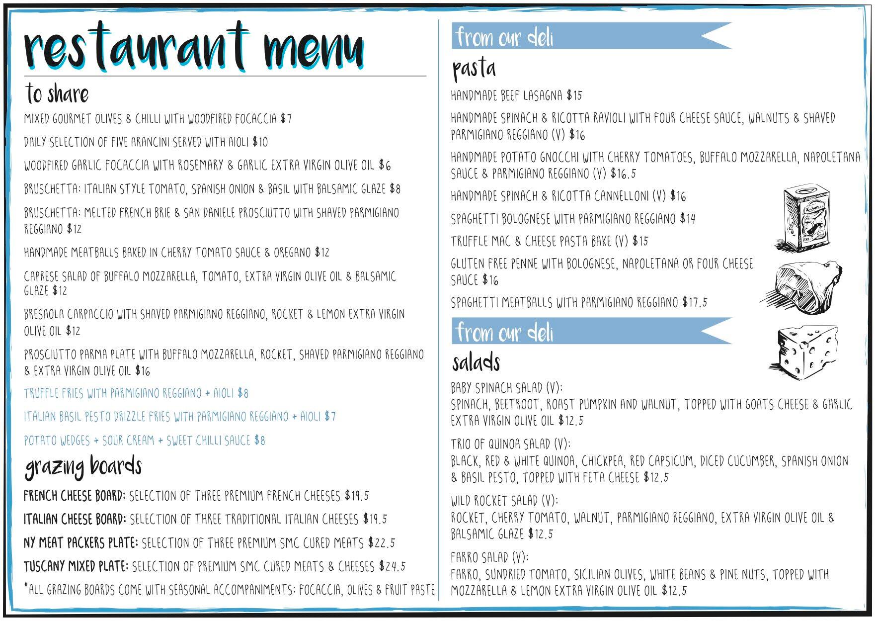 Salt Meats Cheese Menu, Menu untuk Salt Meats Cheese, Surfers Paradise