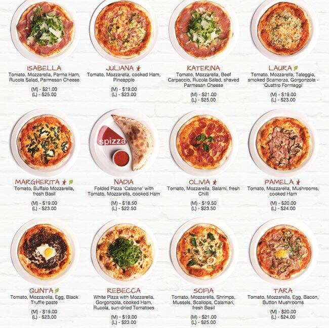 Spizza メニュー