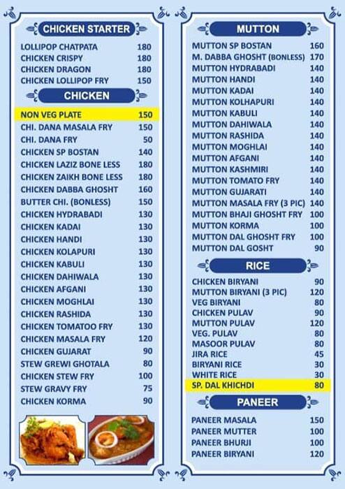 Menu of Cafe Bostan, Mumbai Central, Mumbai