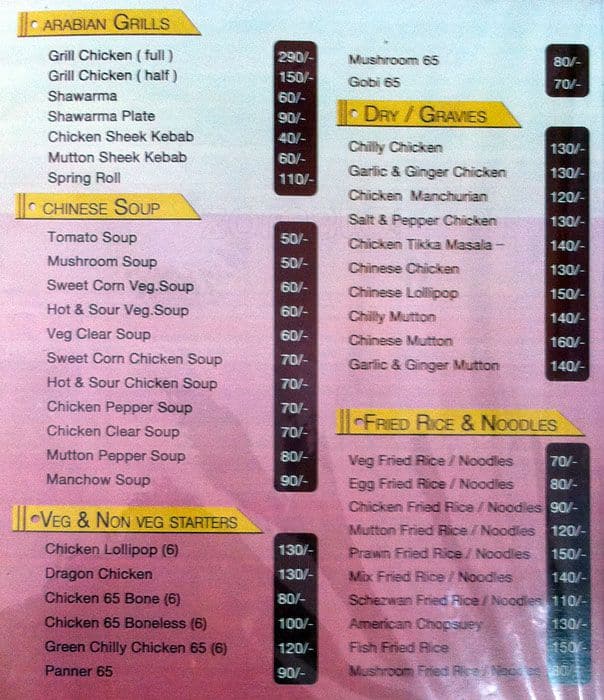 Menu at RAJA SWEET&BAKERY, Chennai, No 34