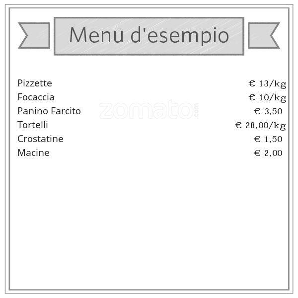 Menu di La Fornarina 