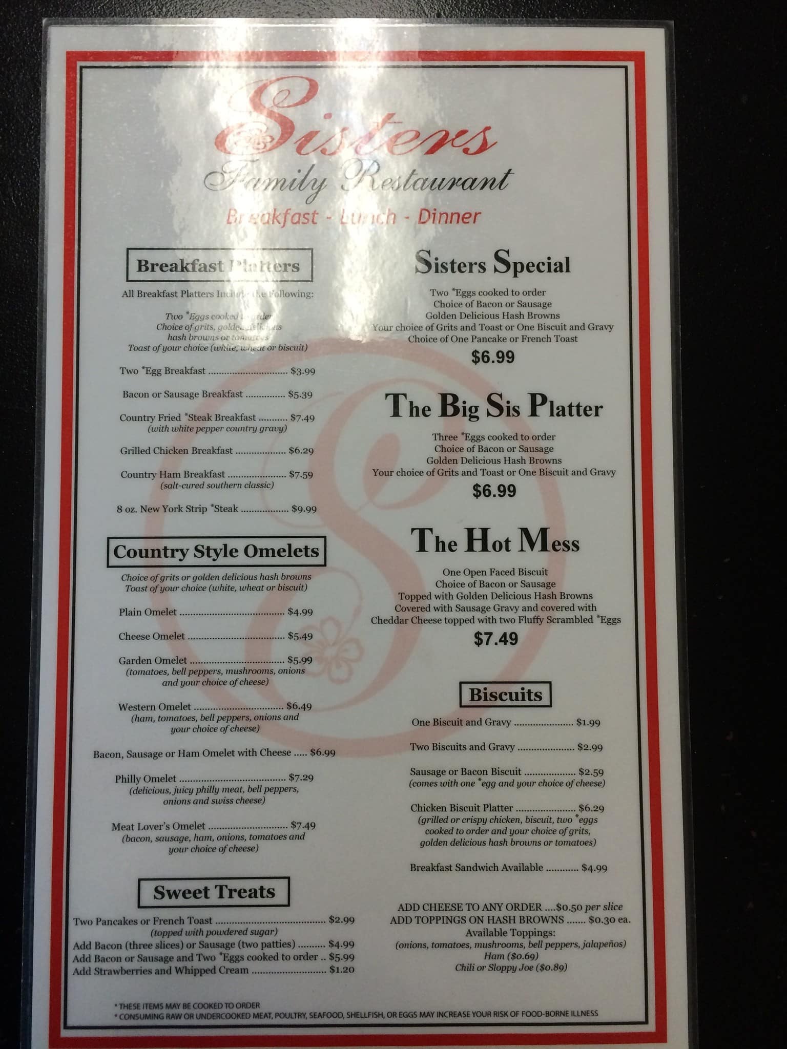 Sister S Family Restaurant Menu Urbanspoon Zomato Sister S Family Restaurant Loganville Menu