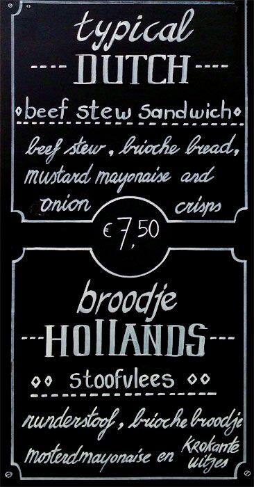 Menu di De Filostoof 