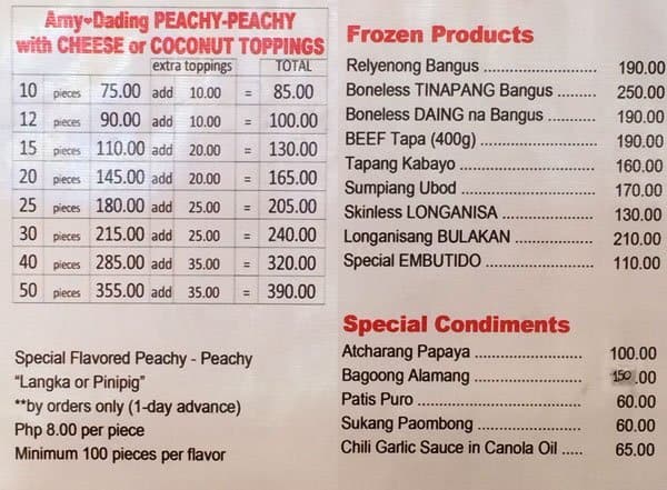 Arny Dading's Menu, Menu for Arny Dading's, Valencia, Quezon City ...