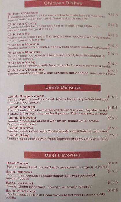 The Kathmandu Cottage Menu Menu For The Kathmandu Cottage West
