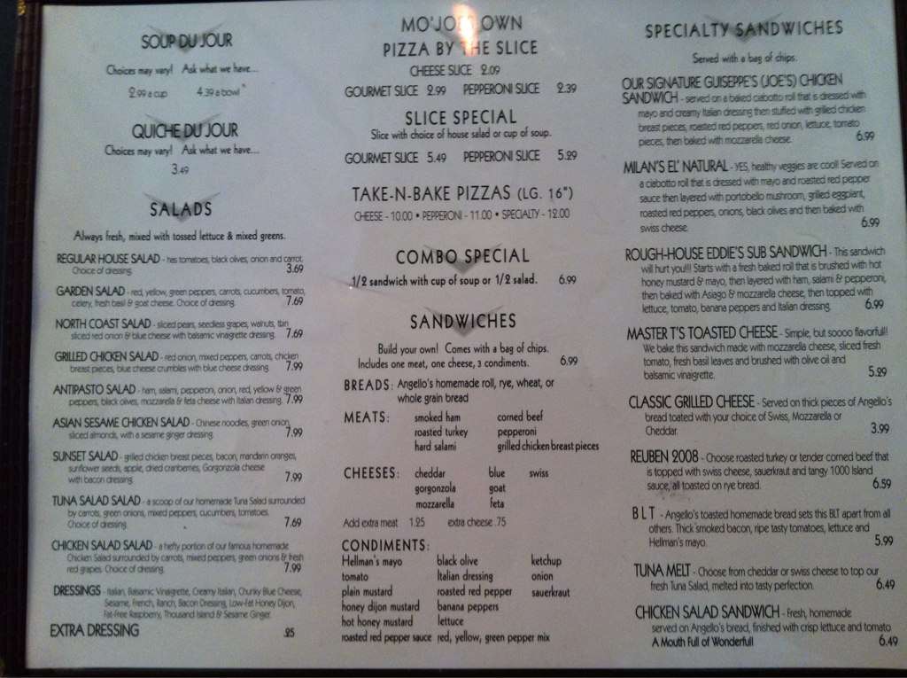 Mo' Joes Coffee House & Cafe Menu Urbanspoon/Zomato