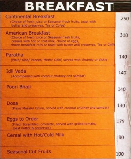 Gallops (Bar & Veg. Restaurant) menu