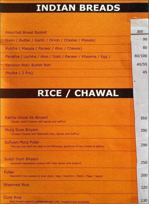 Gallops (Bar & Veg. Restaurant) menu
