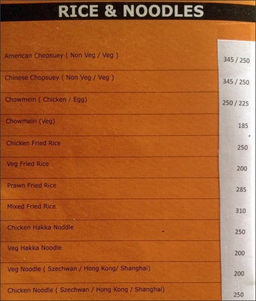 Gallops (Bar & Veg. Restaurant) menu