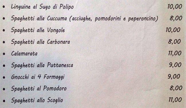Menu di Ristorante La Cuccuma 
