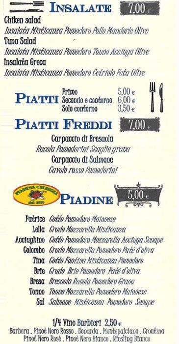Menu di Mama Cafè 