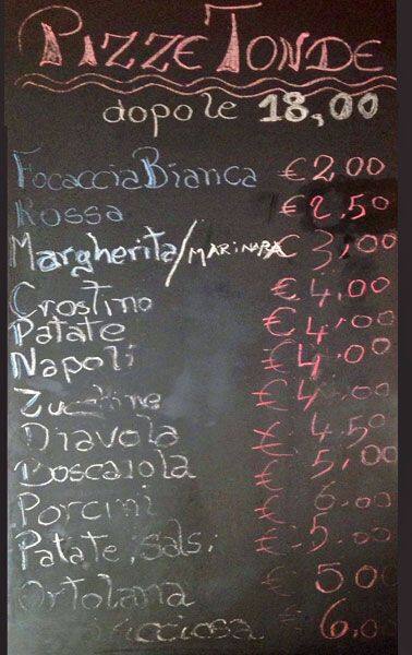 Menu di Pizza e Sfizi 