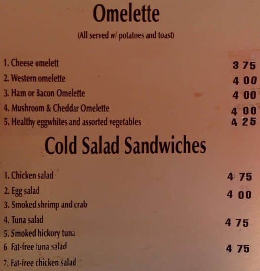 Menu at Le Basket restaurant, New York City