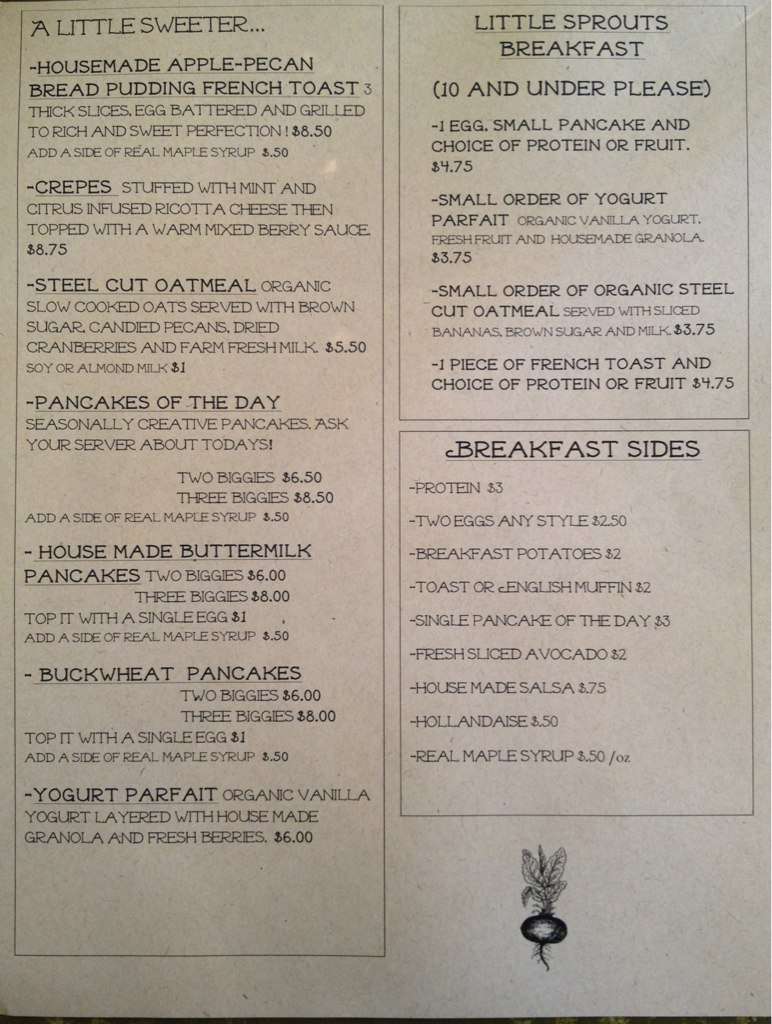 Menu at Roots Caf cafe, East Millcreek, S 2300 E