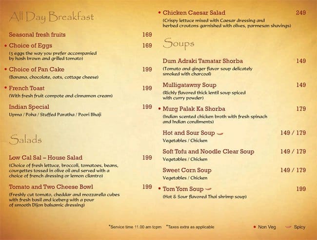 Essence - Comfort Inn Heritage Menu - Zomato