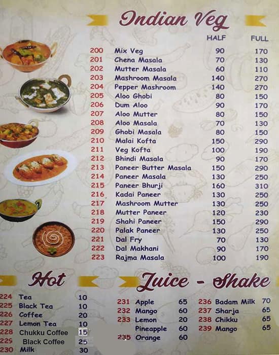 Menu at Kerala Hotel & Fast Food, Jodhpur