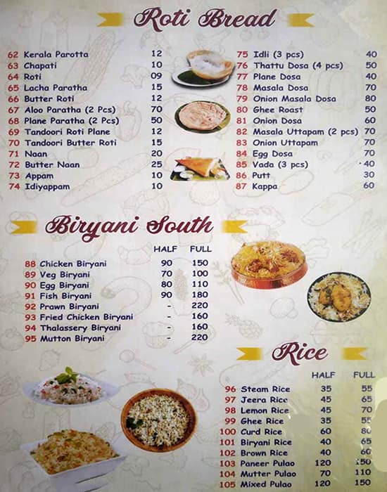 Menu at Kerala Hotel & Fast Food, Jodhpur