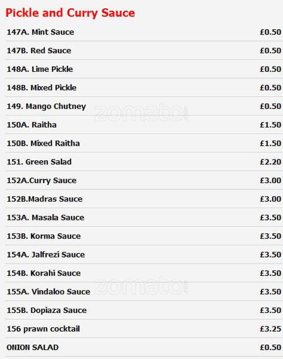 Pakora menu