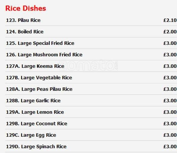 Pakora menu