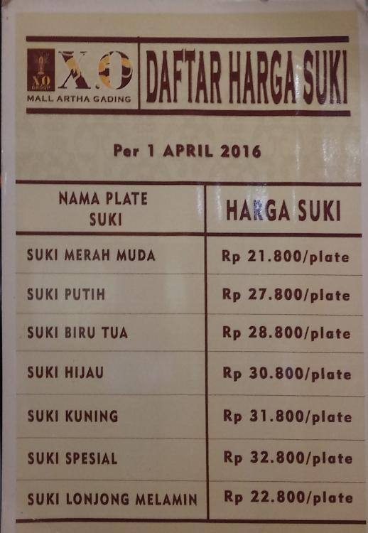  X O  Suki  Menu Menu untuk X O  Suki  Kelapa  Gading Jakarta 