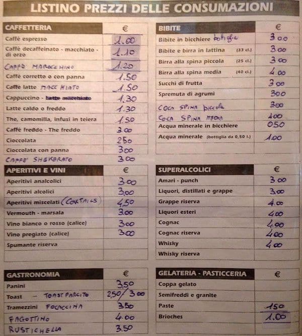 Menu di Al Parco Verde 