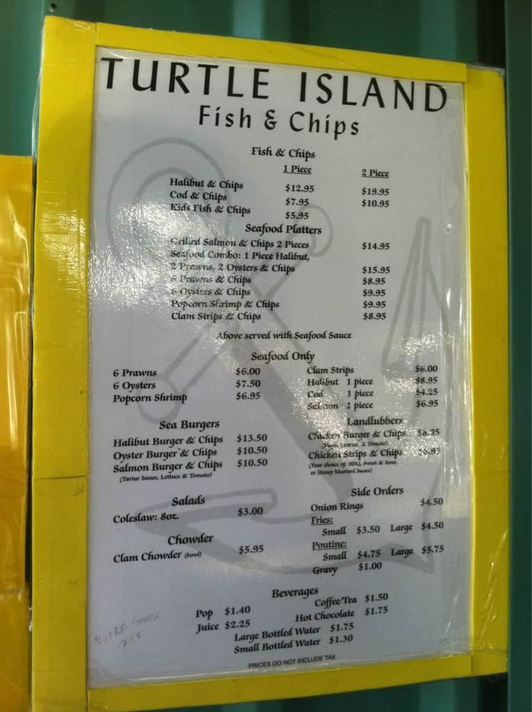 Turtle Island Fish And Chips Menu Urbanspoon Zomato