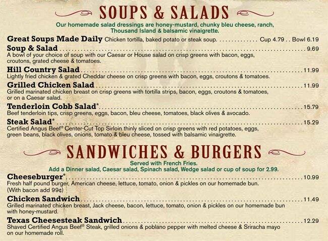 Menu at Saltgrass Steak House steakhouse, Cypress, Northwest Fwy