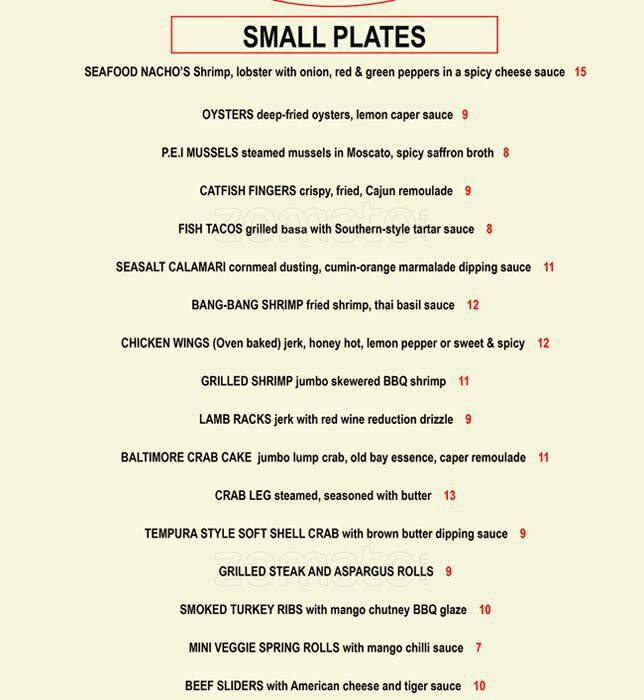 Menu at Sweet Auburn Seafood pub & bar, Atlanta, 171 Auburn Ave NE P