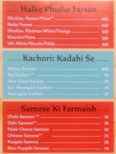 Brijwasi Sweets menu
