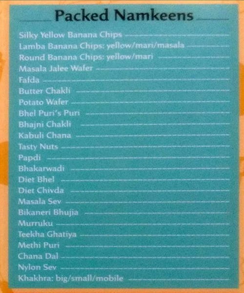 Brijwasi Sweets menu