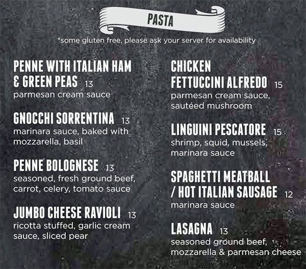 Banknote Bar menu