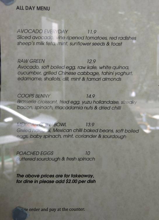 COOP & CART Menu, Menu for COOP & CART, Chinatown, Sydney Urbanspoon