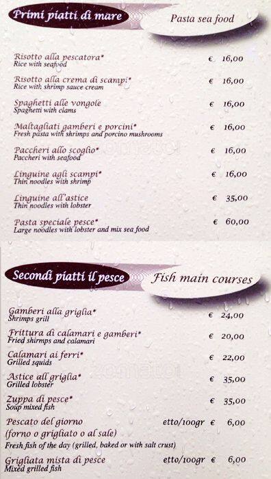 Menu di La Scuderia 