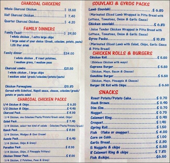 Melton Charcoal Chicken & Souvlaki Bar Menu Urbanspoon/Zomato