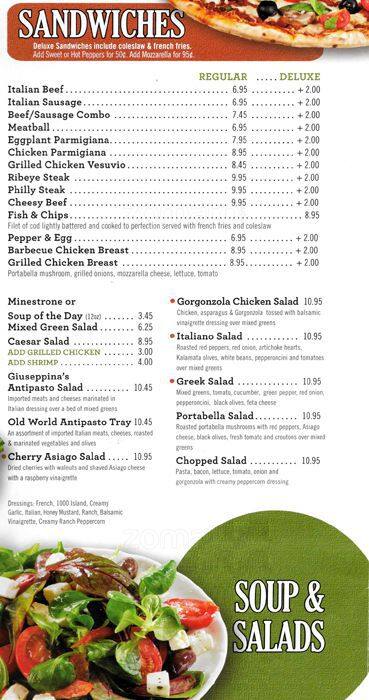 Suparossa menu